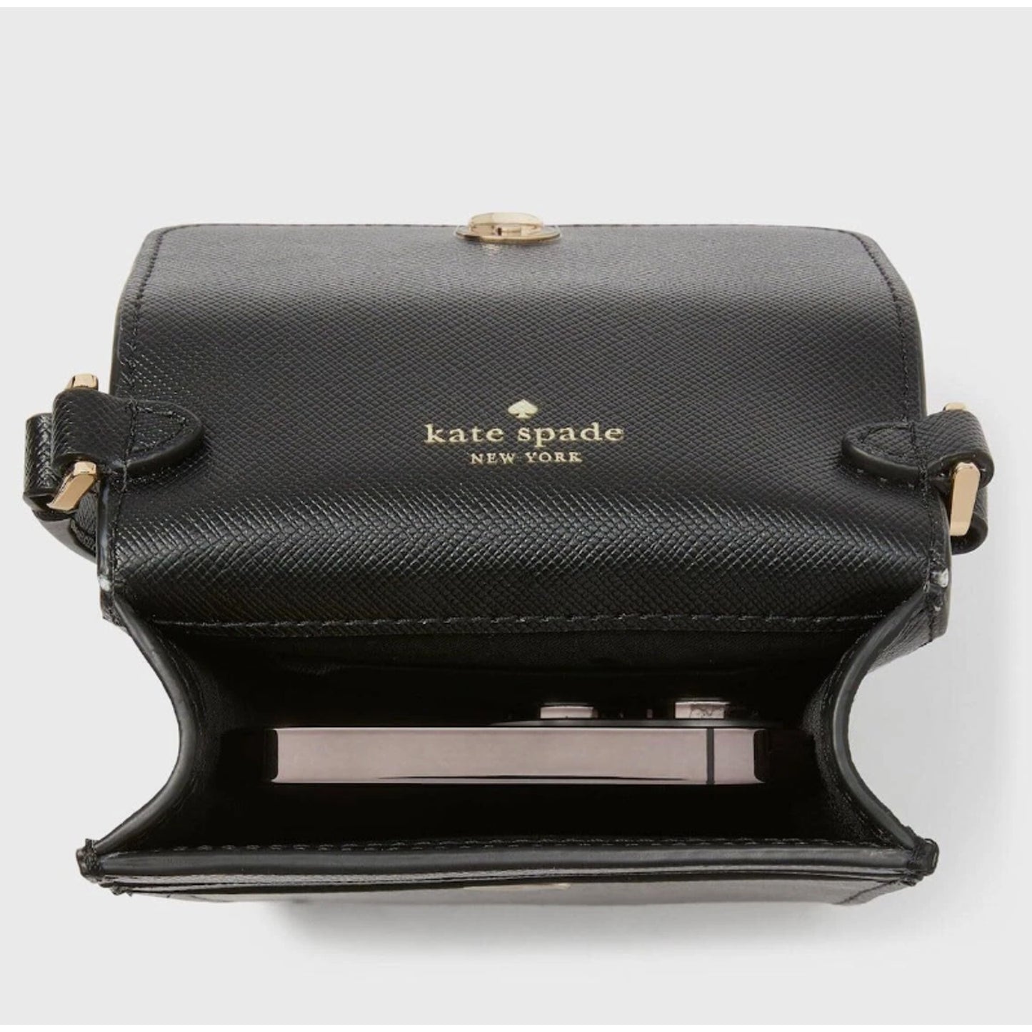 Kate Spade Madison North South Flap Phone Leather Crossbody NWT Black