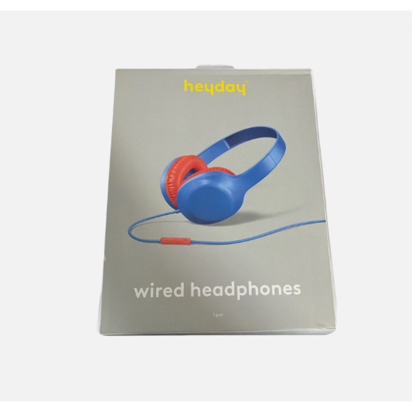 heyday Wired On-Ear Headphones Built-In Mic Foam Cushion Bright Blue198850646117