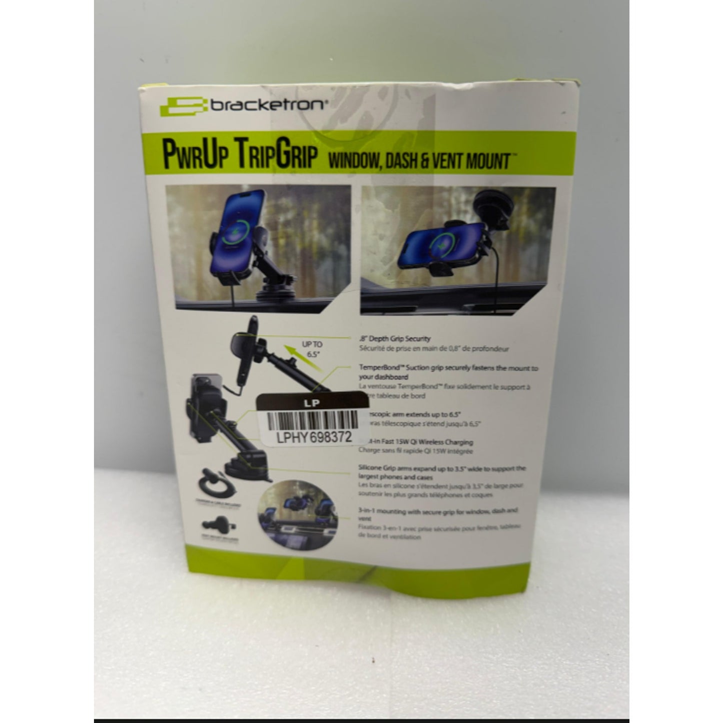 Bracketron PwrUp TripGrip Window/Dash Mount - Black New Vent Mount Phone Holder