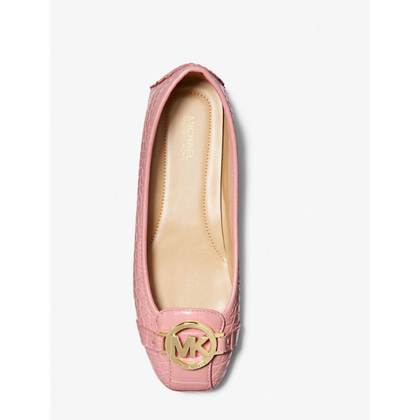 Michael Kors Fulton Crocodile Embossed Moccasin Pink Size 9M