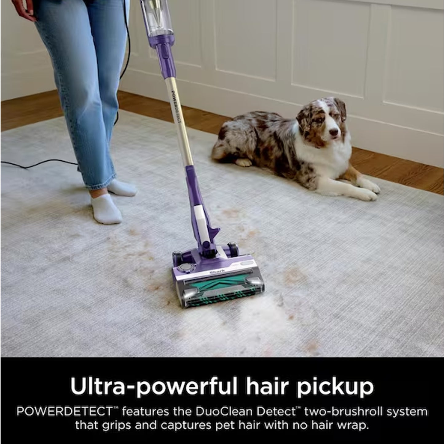POWERDETECT Ultra-Light Corded Stick Vacuum with Duoclean Technology, Self-Clean