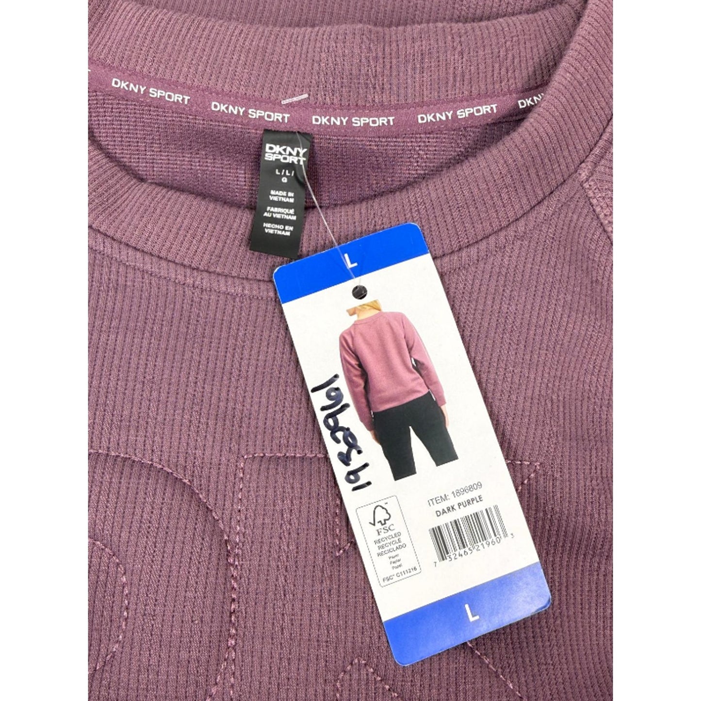 DKNY Sport Women's Logo Crewneck Sweatshirt, Dark Purple, Size L