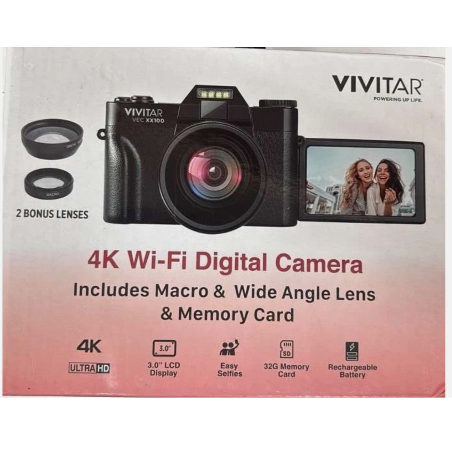 Vivitar 4K Wi-Fi Digital Camera | Includes Lens & Memory Card New, 681066116807