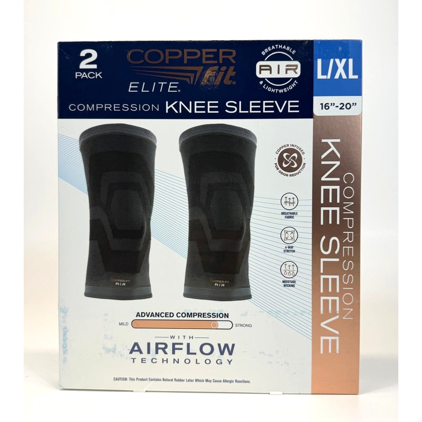 Copper Fit Elite Compression Knee Sleeve X/XL 16-20