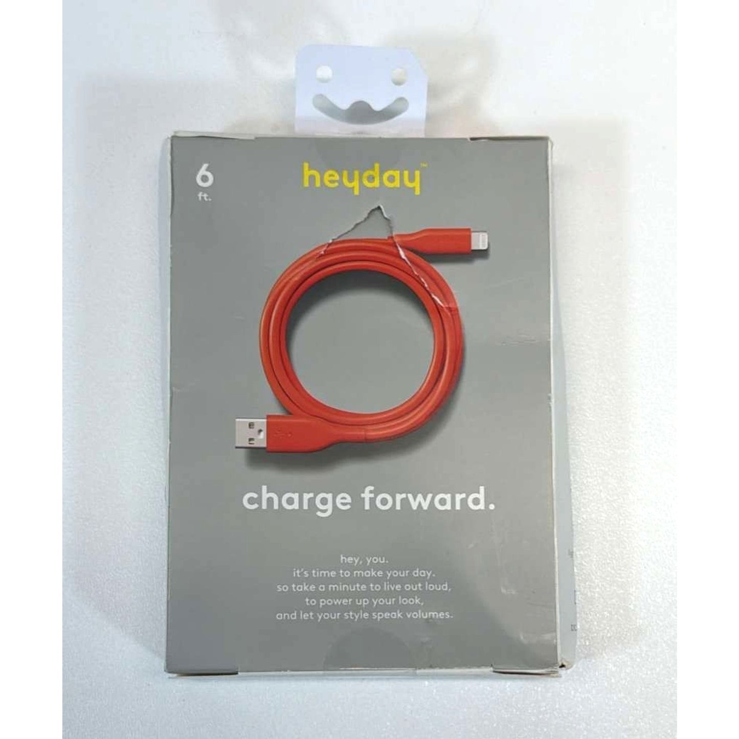 Heyday 6ft USB-A Cable Soft Touch- Coral