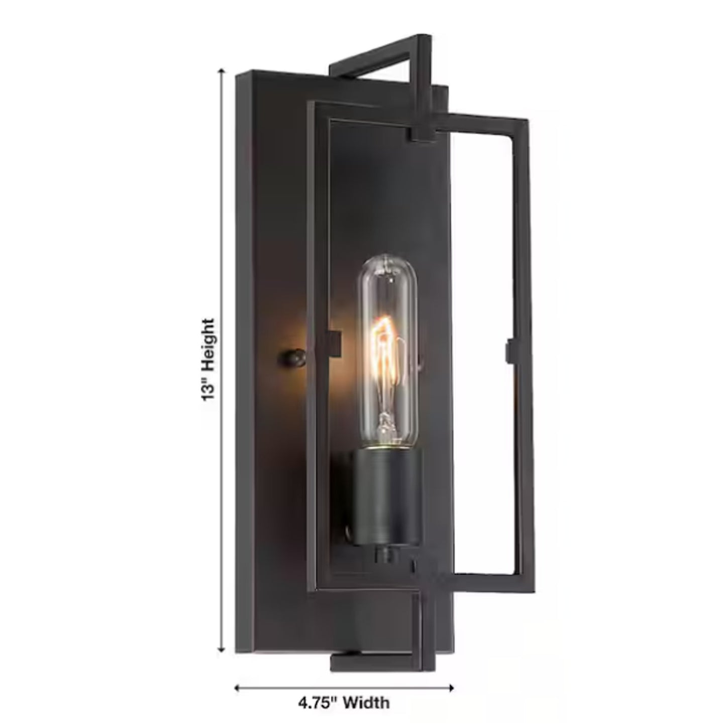 Home Decorators Kenton 4.75 in. 1-Light Bronze Wall Sconce w/ Cage Frame Detail
