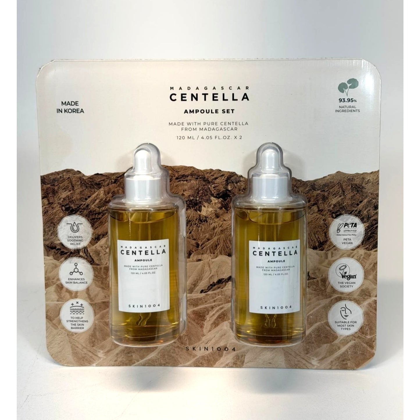 MADAGASCAR CENTELLA AMPOULE SKIN1004 set 120ml 4.05 fl oz 2-Pack!