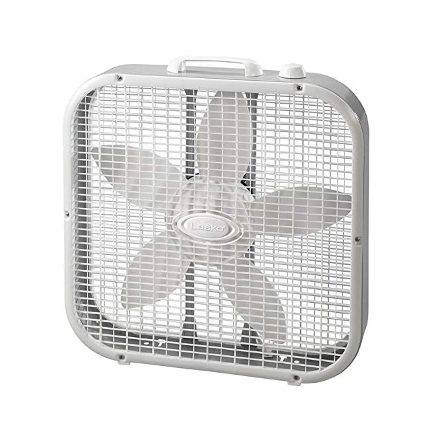 Lasko 3733 Slim Box Fan 20" 3-Speed Portable Floor Fan, White