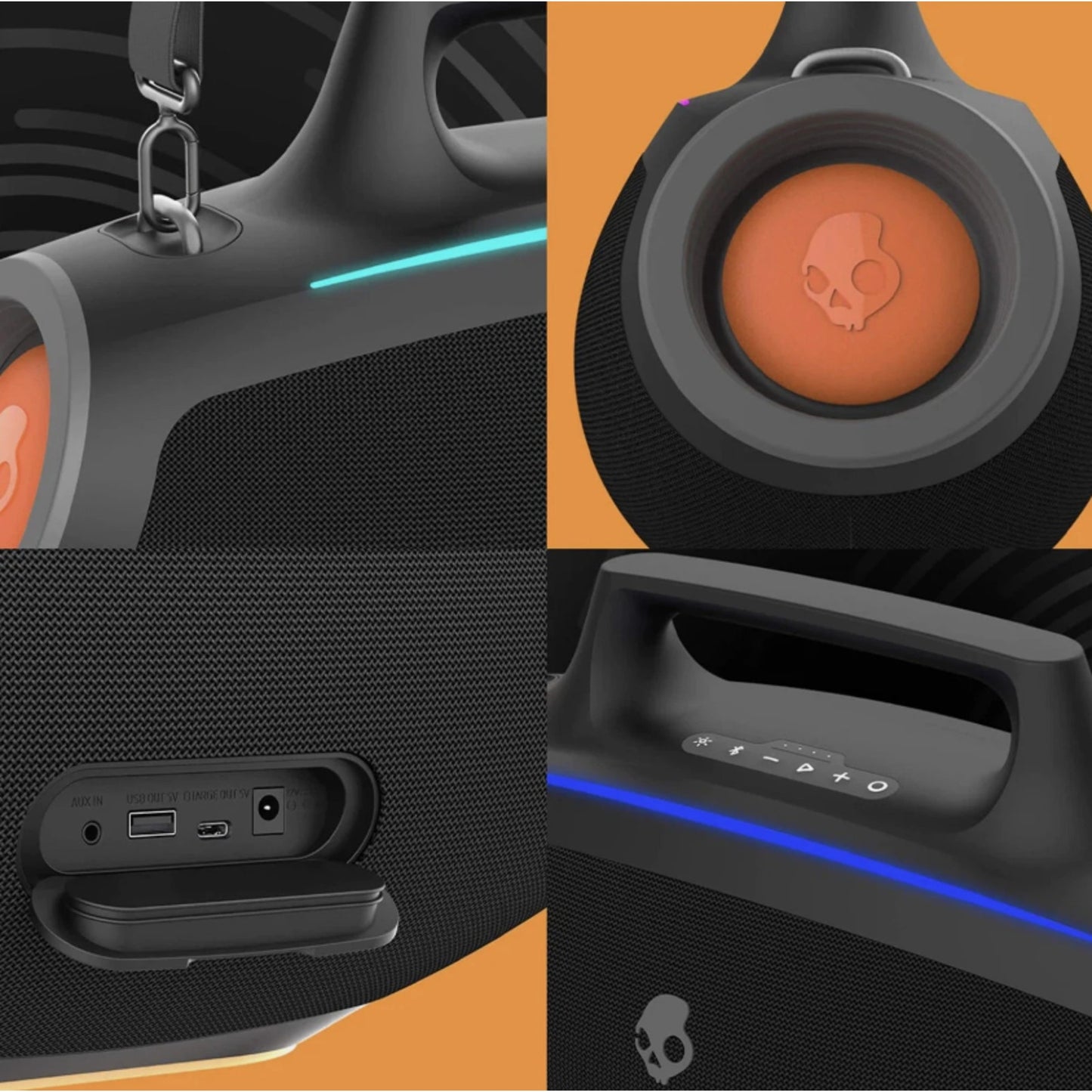 Skullcandy Barrel Bluetooth Boombox Speaker – Water-Wireless-12 Hour Battery