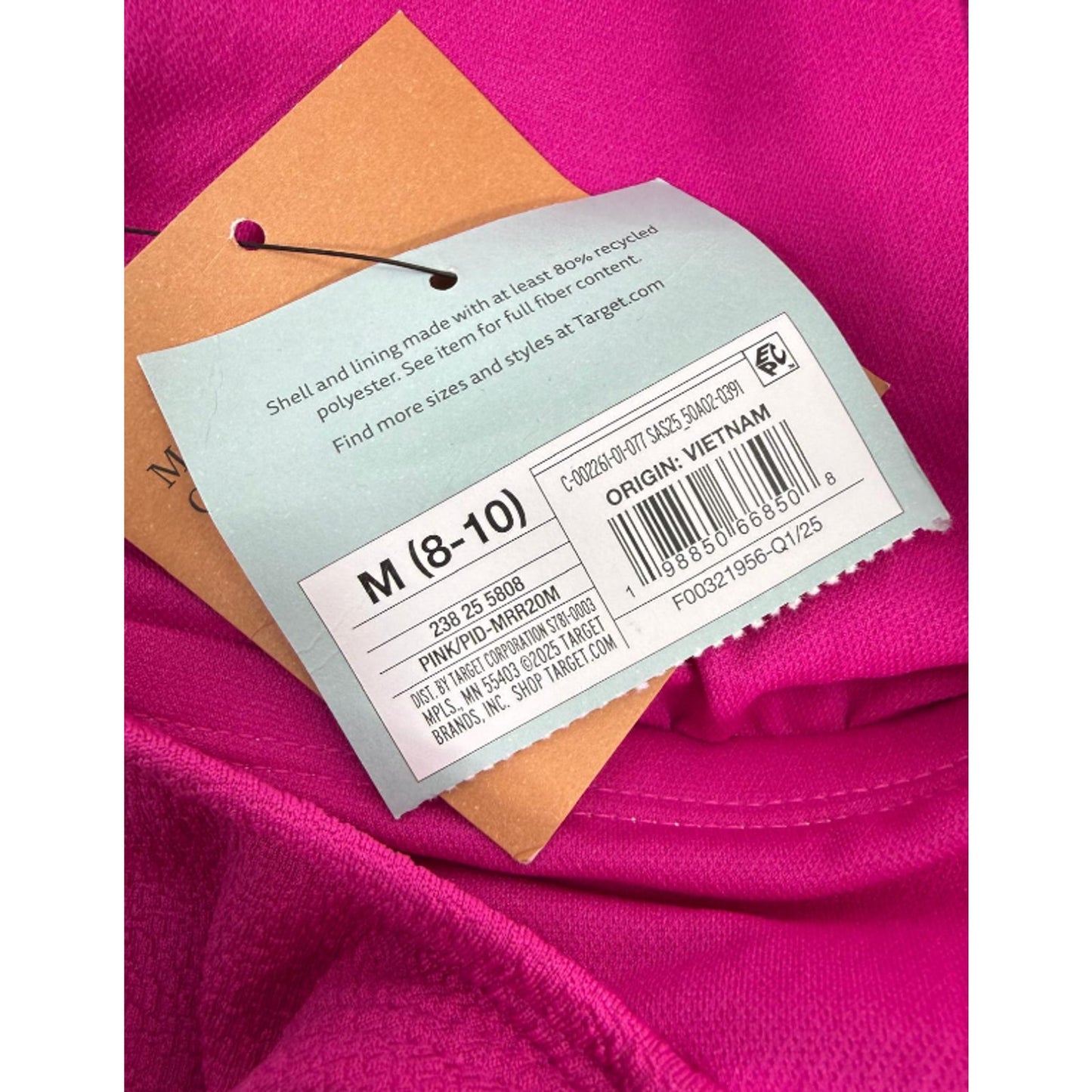Women's Micro Crinkle V Neck Swimsuit - Shade & Shore Dark Pink Medium 8-10