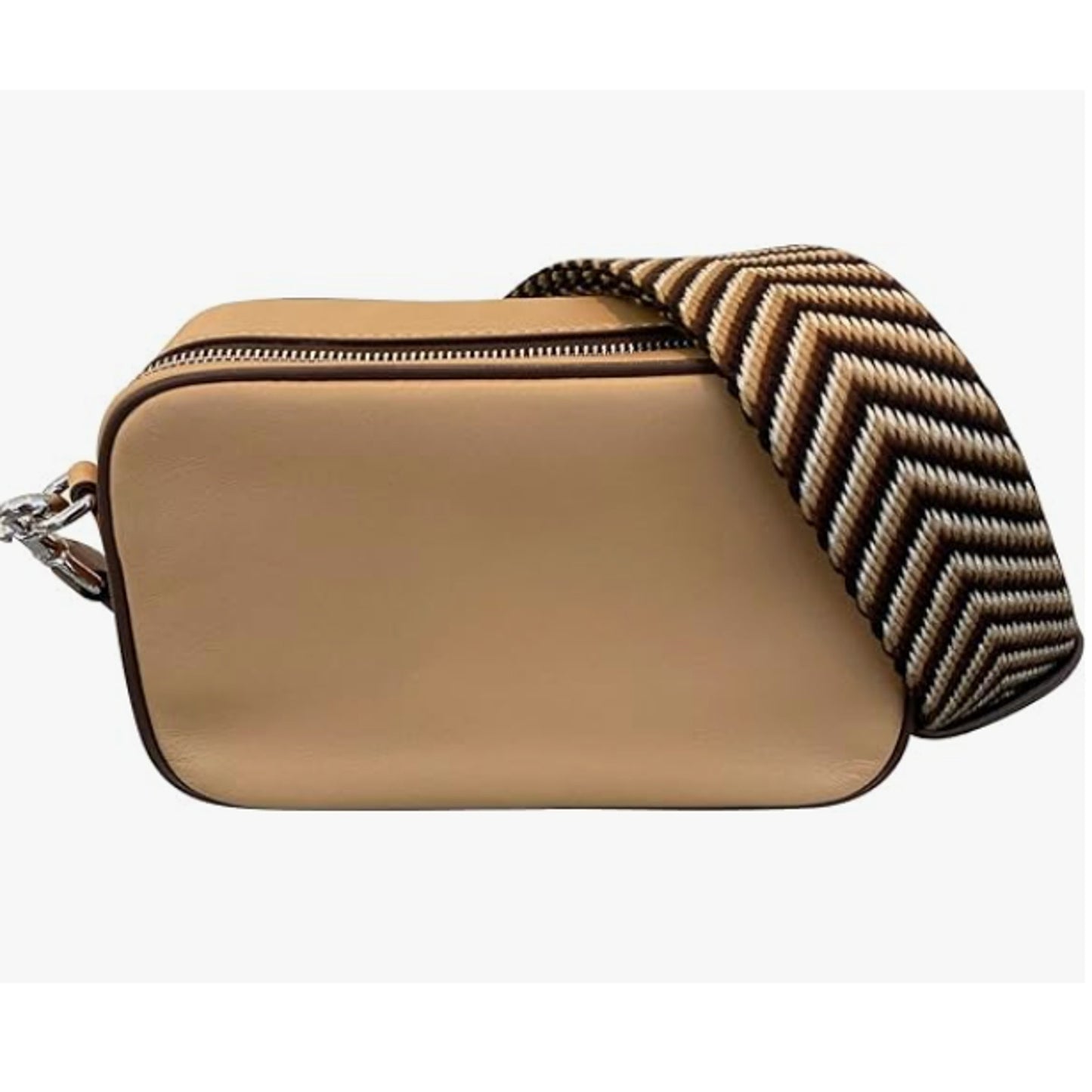 Marc Jacobs Signet FlashCamera Bag Crossbody Iced Coffee Purse Tan Leather