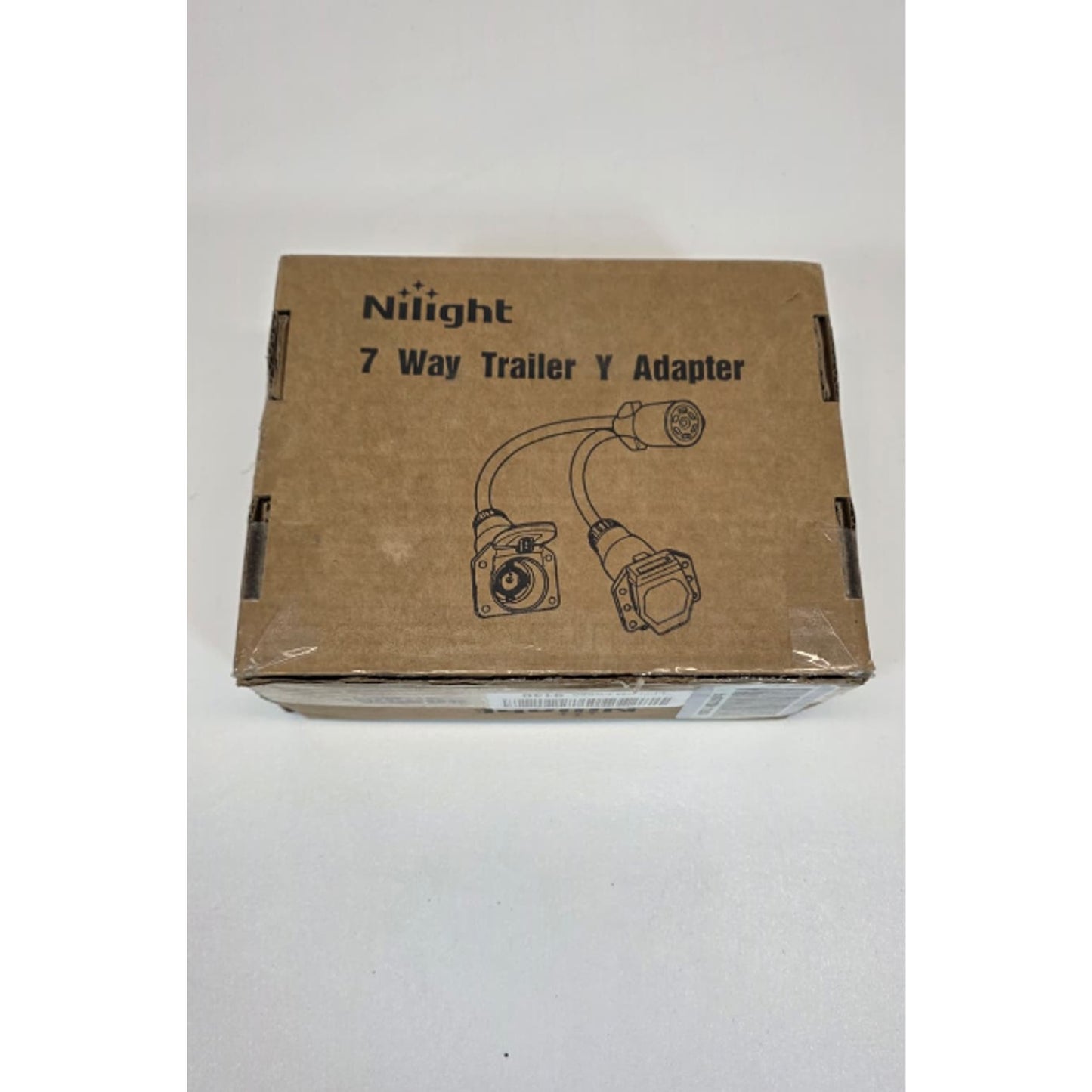 Nilight 7 Way Y Splitter Trailer Adapter 7 Pin Female to Dual Male Trailer Plug