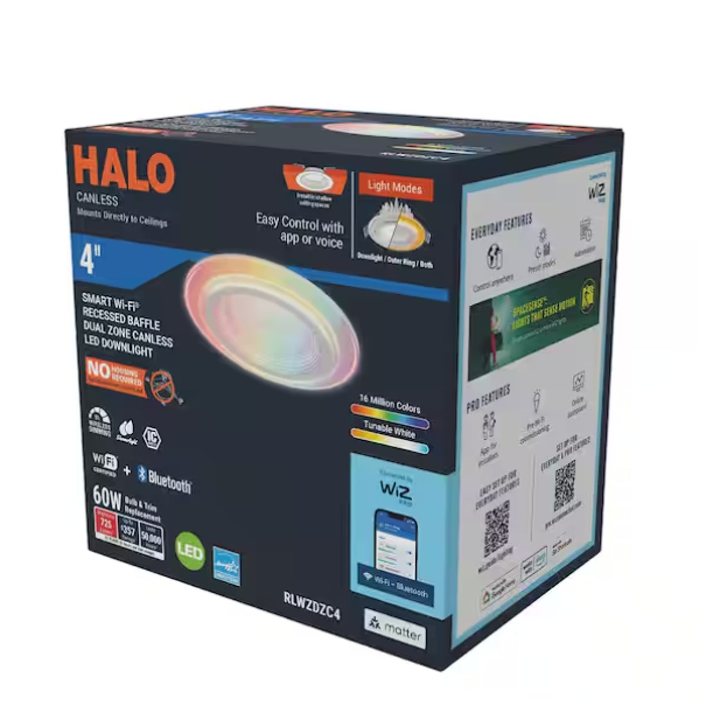 HALO 4” Dual Zone Smart Wi-Fi® Canless LED Light Powered by WiZ Pro