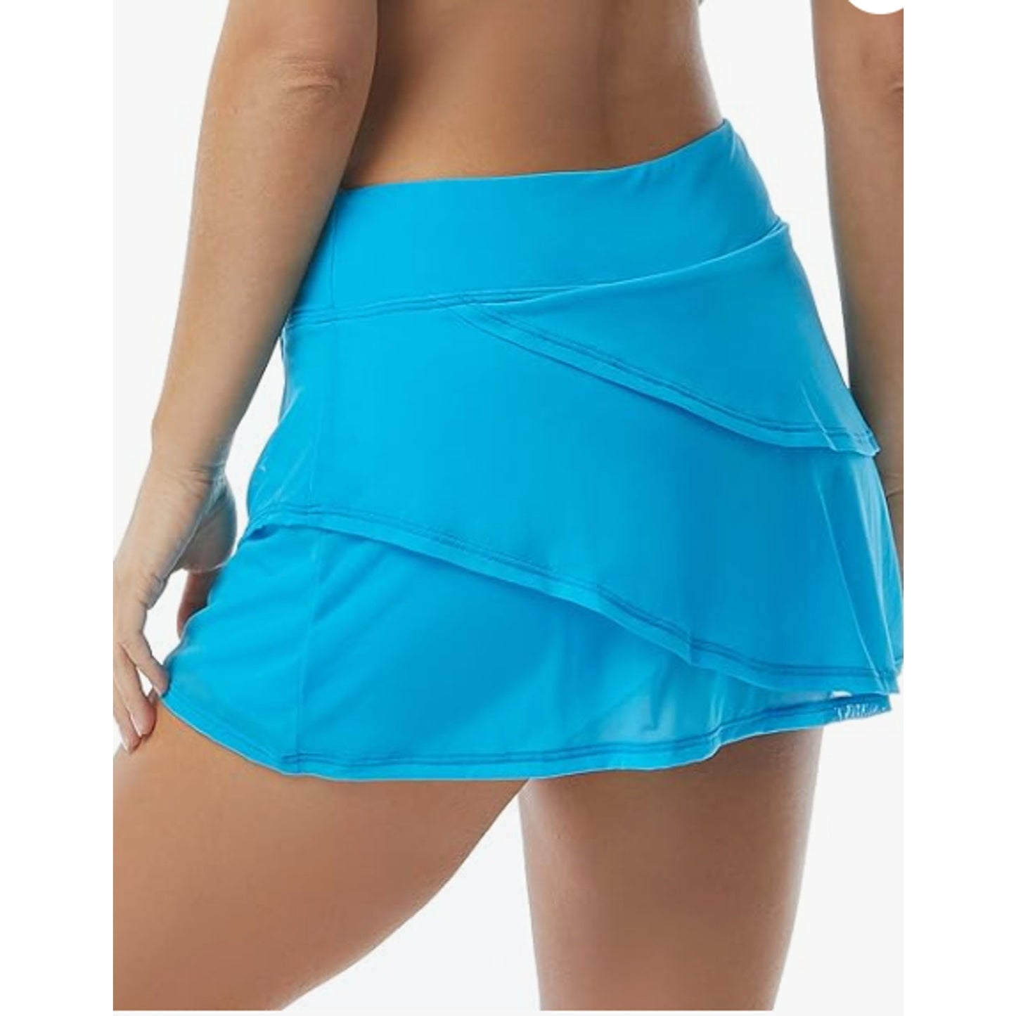 Coco Reef Women's Classic Solids Skirted Short Swim Bottom in True Blue | Plus S