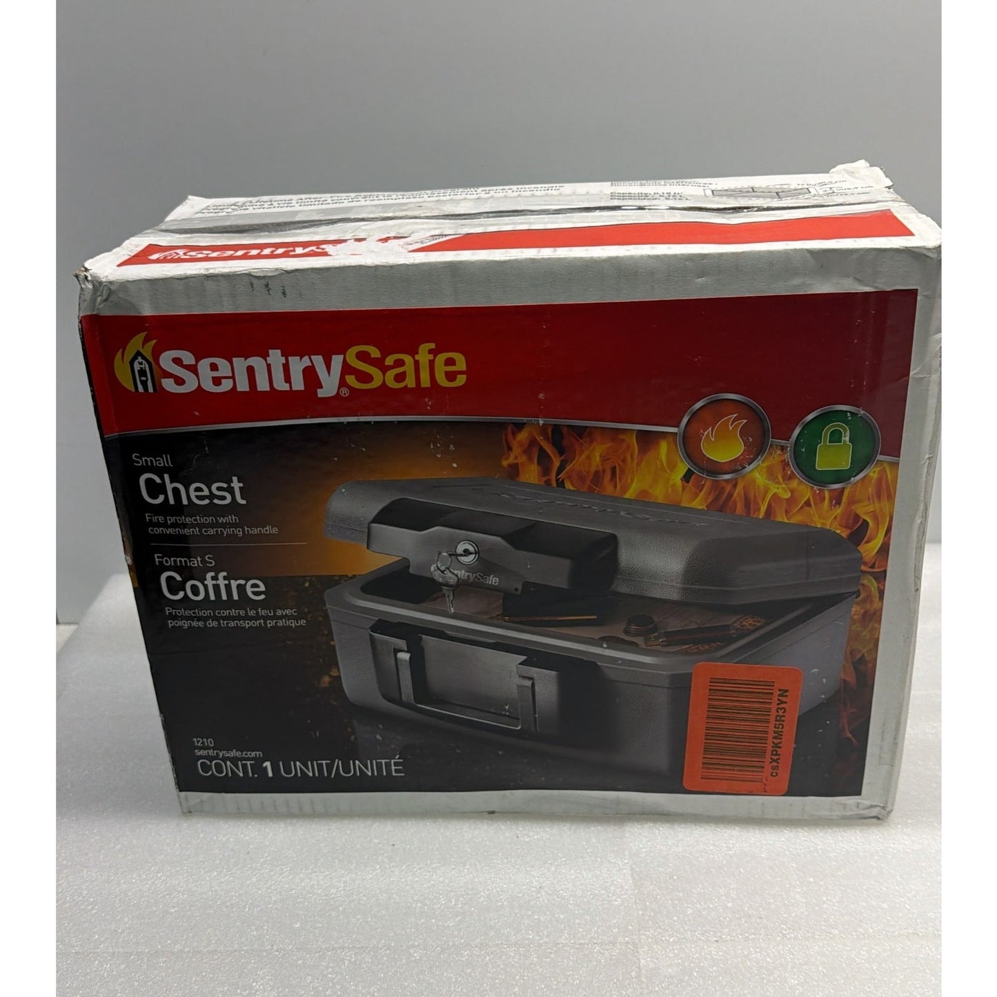 SentrySafe Fireproof Safe with Key Lock, Chest Lock Box for Home or Travel Se...