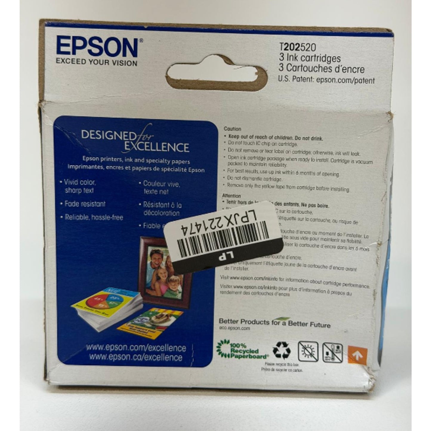 Epson Genuine 202 Color Ink Cartridges Cyan Magenta Yellow OEM