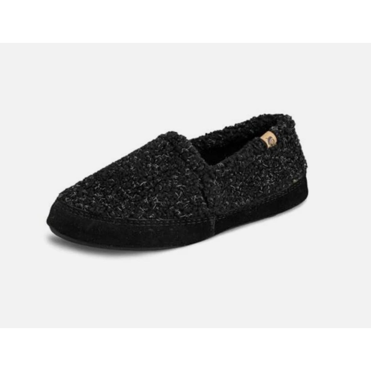 Acorn Men's Memory Foam Slippers 10.5-11.5 Black Berber