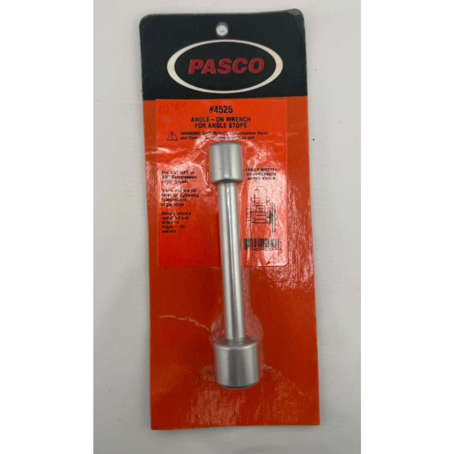 Pasco 4525 Angle On Wrench, fits 3/8" or 1/2" MPT Compression Outlet Threads
