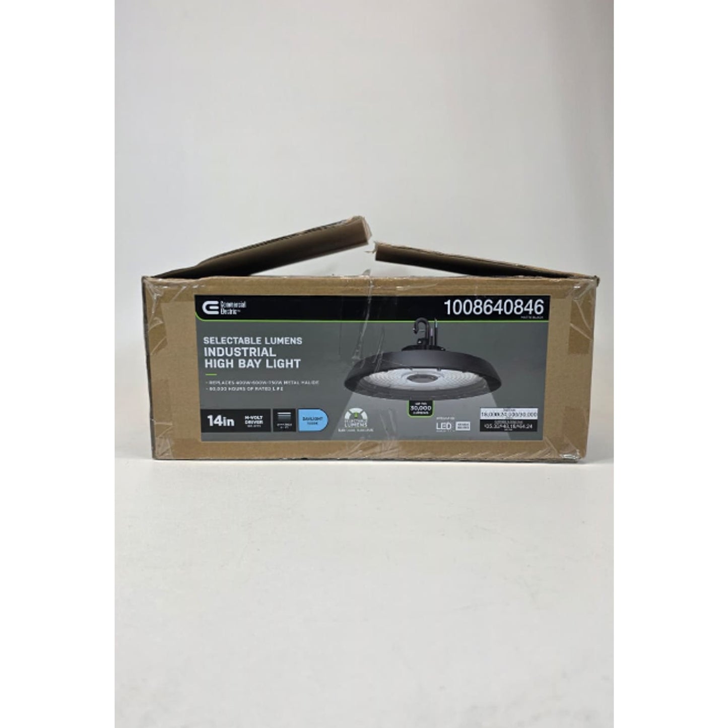CE 14 in. LED Lumen Changing 400/600/750-Watt Equivalence Round High Bay Matte
