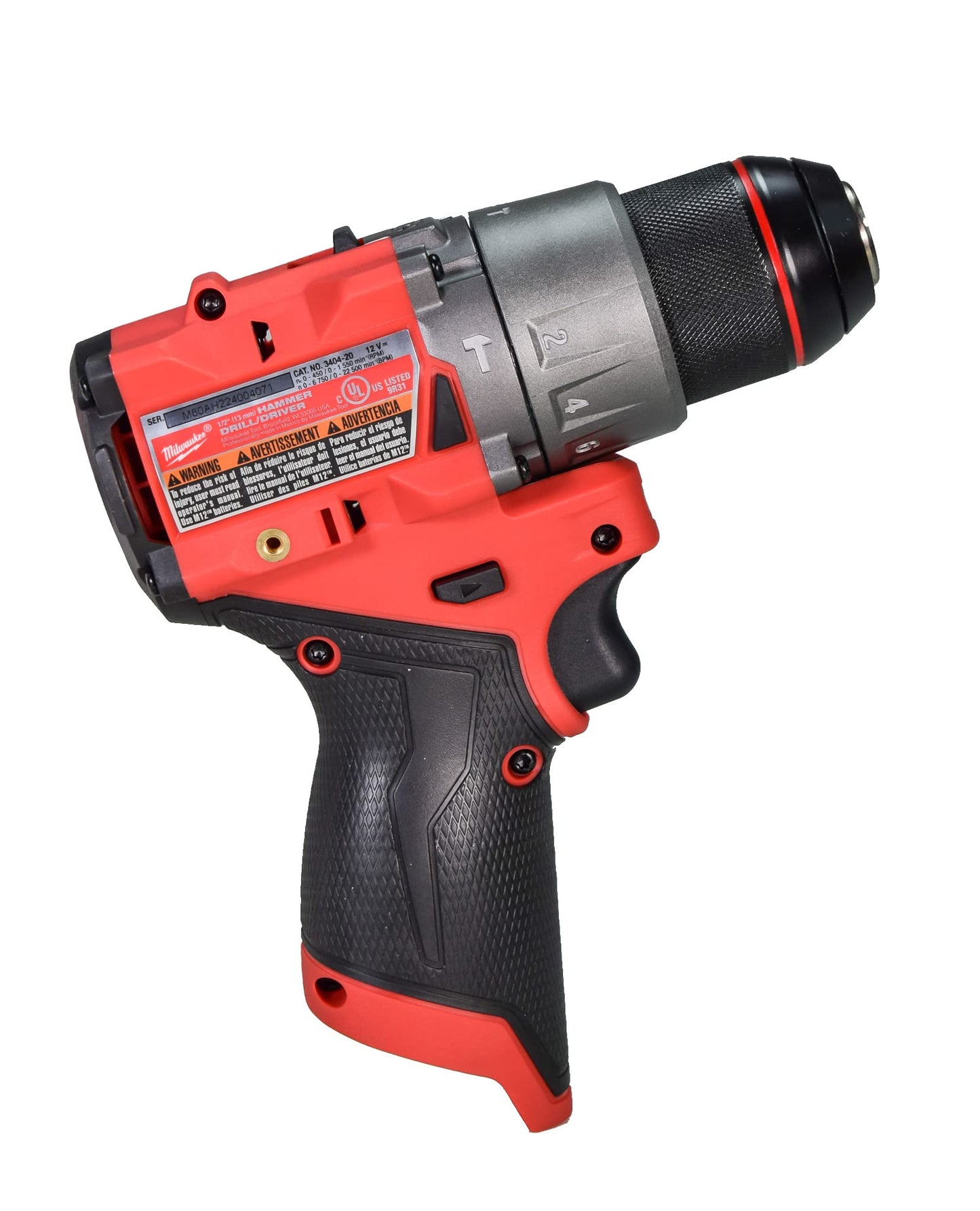 Milwaukee 3404-20 12V Fuel Cordless 1/2" Hammer Drill/Driver (Bare Tool)