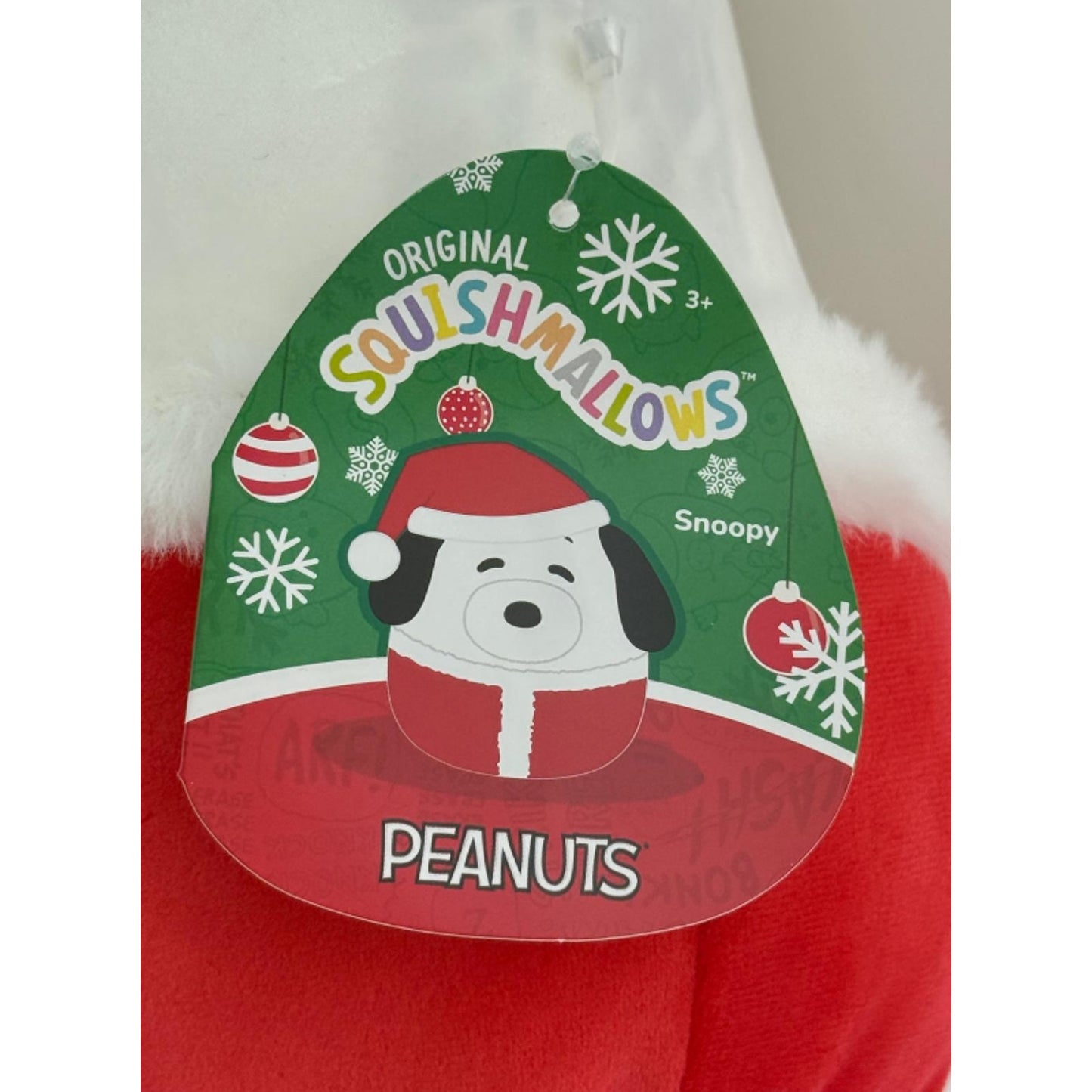 Squishmallows Snoopy 10” Kellytoy Plush Santa Hat Christmas Peanuts