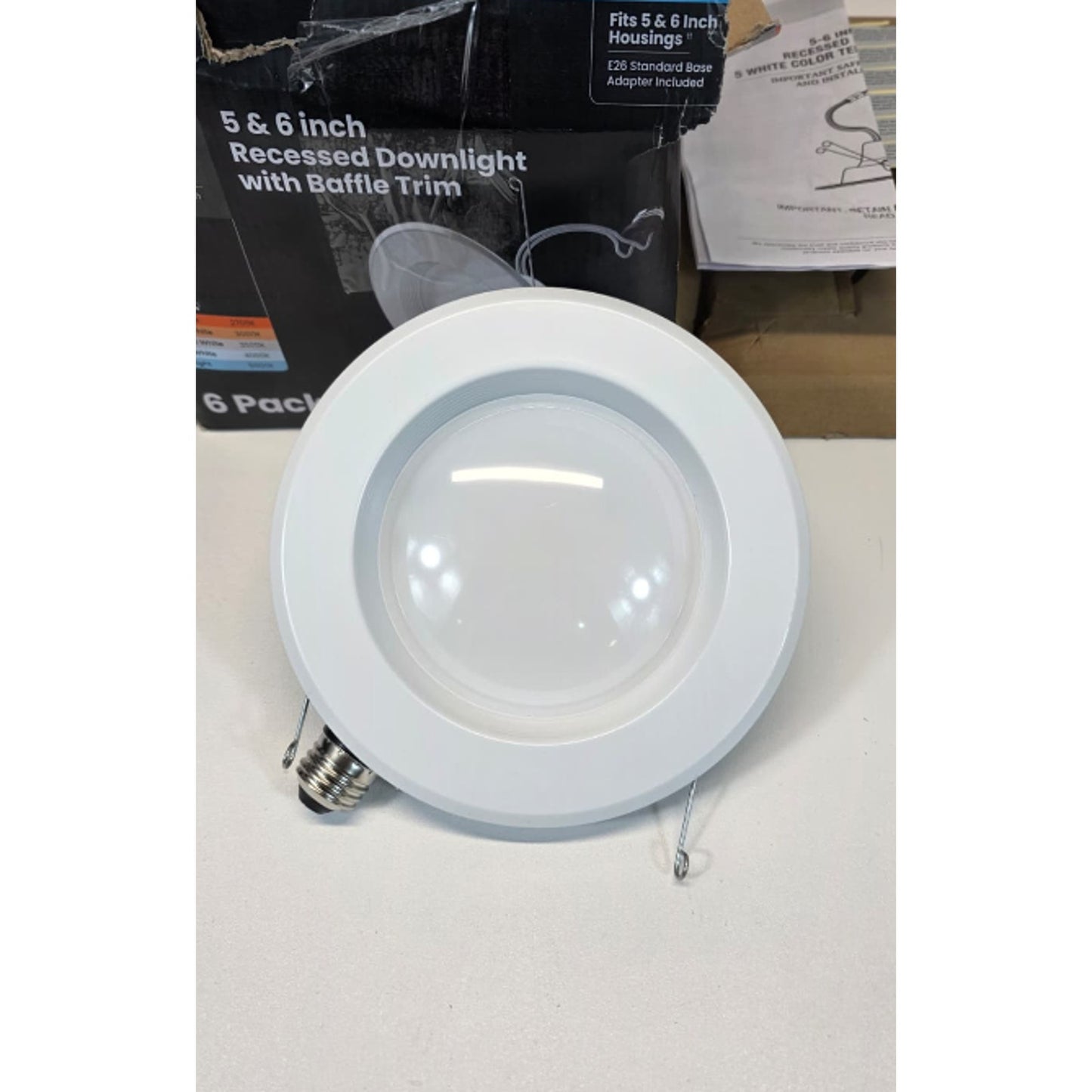 FEIT Electric 5/6" LED Recessed Downlight Kit 6-Pack Dimmable Adjustable White