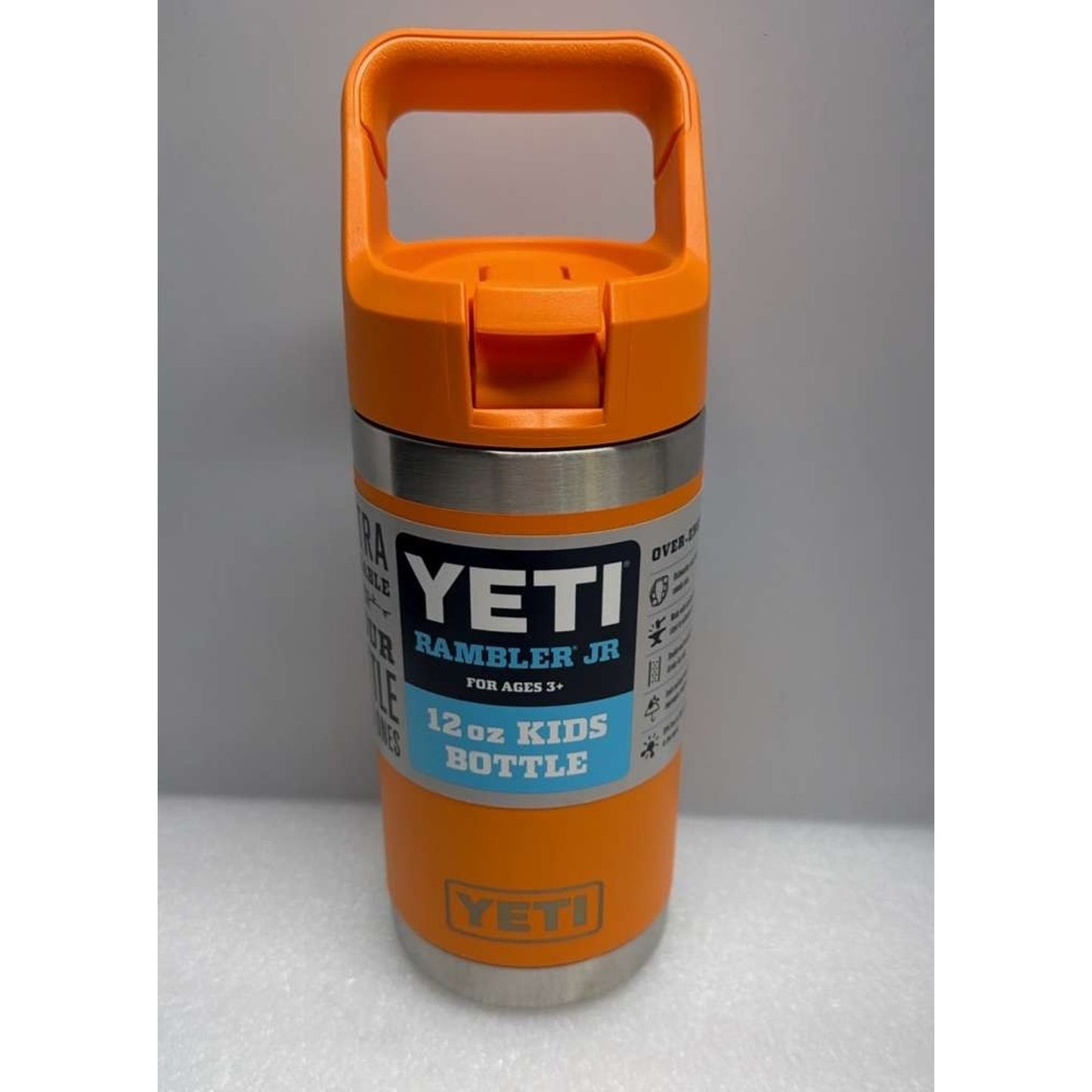 YETI Rambler Jr KCO King Crab Orange 12oz Kids Bottle with Straw Cap - Rare!!