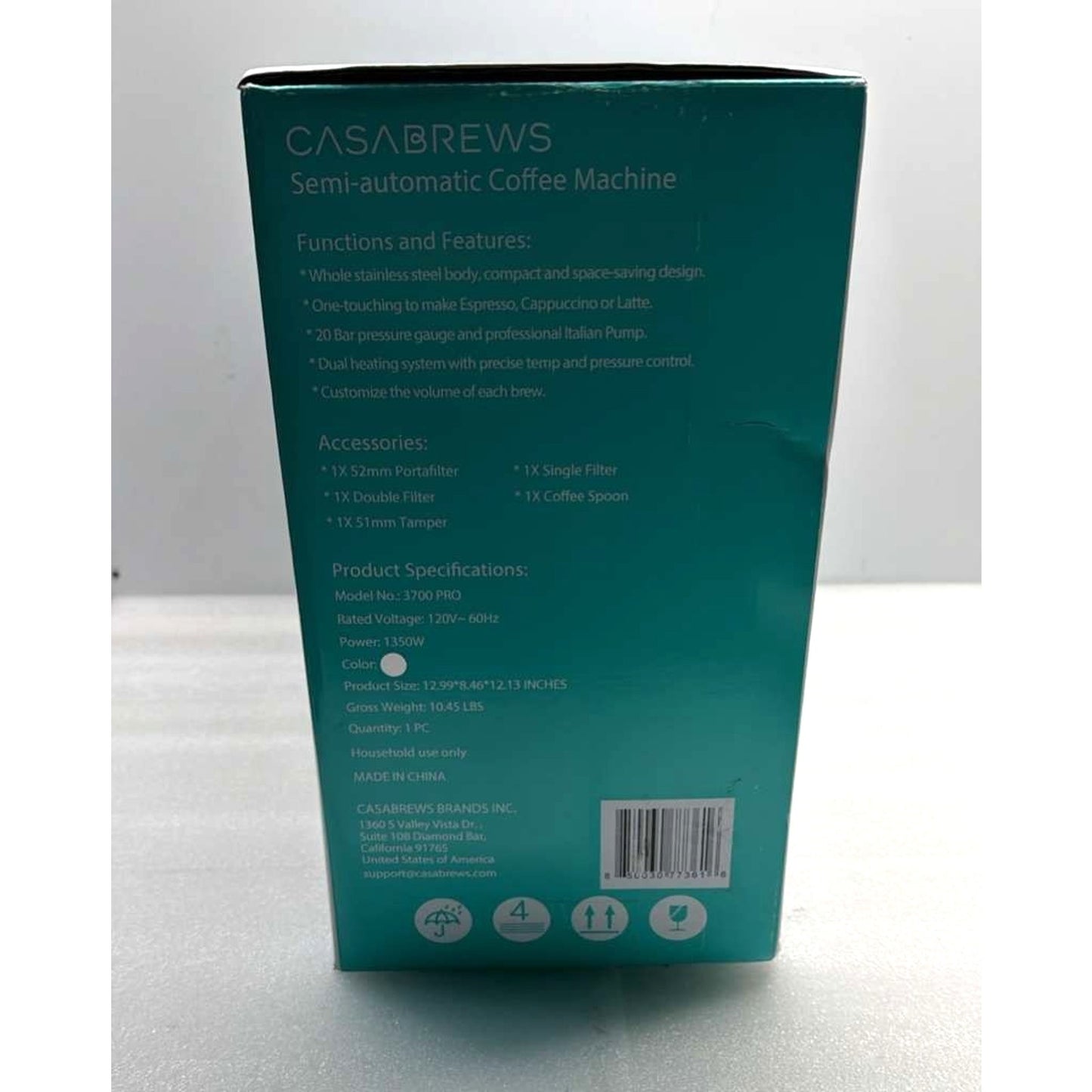 CASABREWS Espresso Coffee Machine - 20 Bar My Casa My Coffee New in Box Sealed