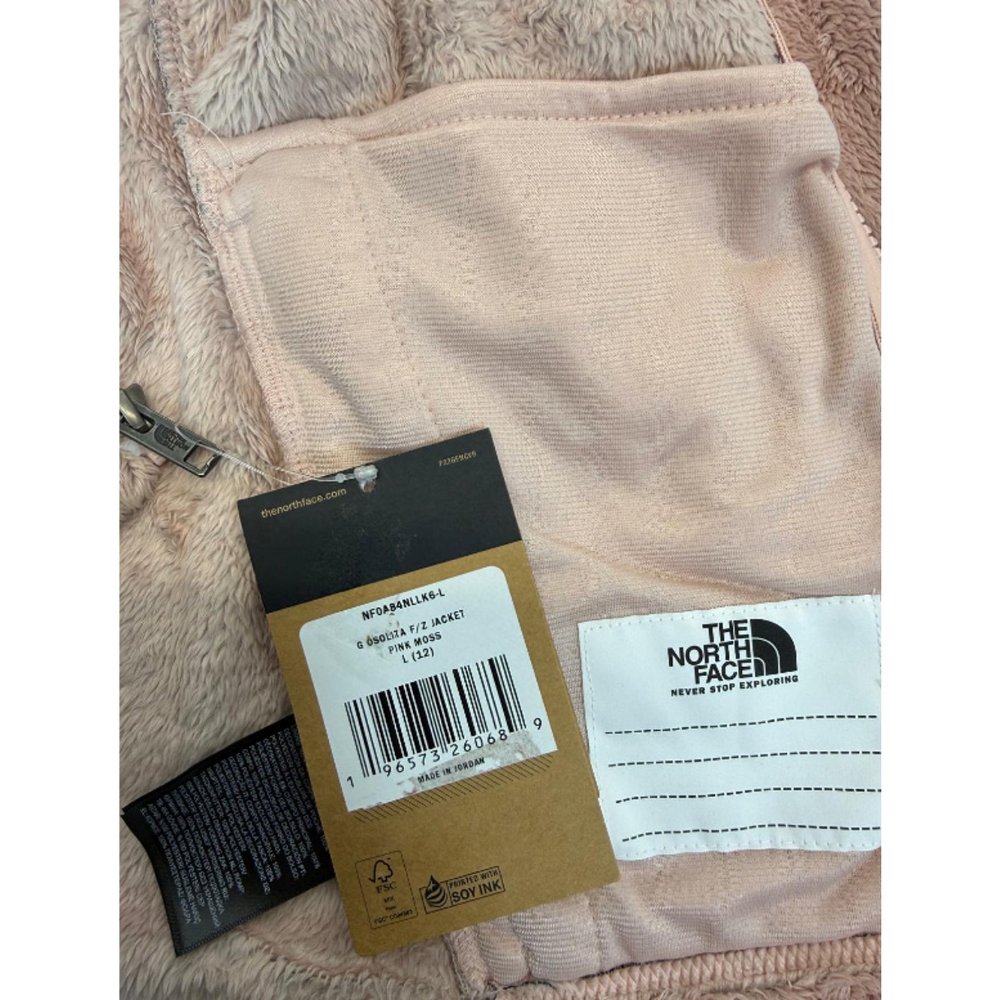 The North Face Girls' Osolita Full Zip Jacket, Large, Pink Moss