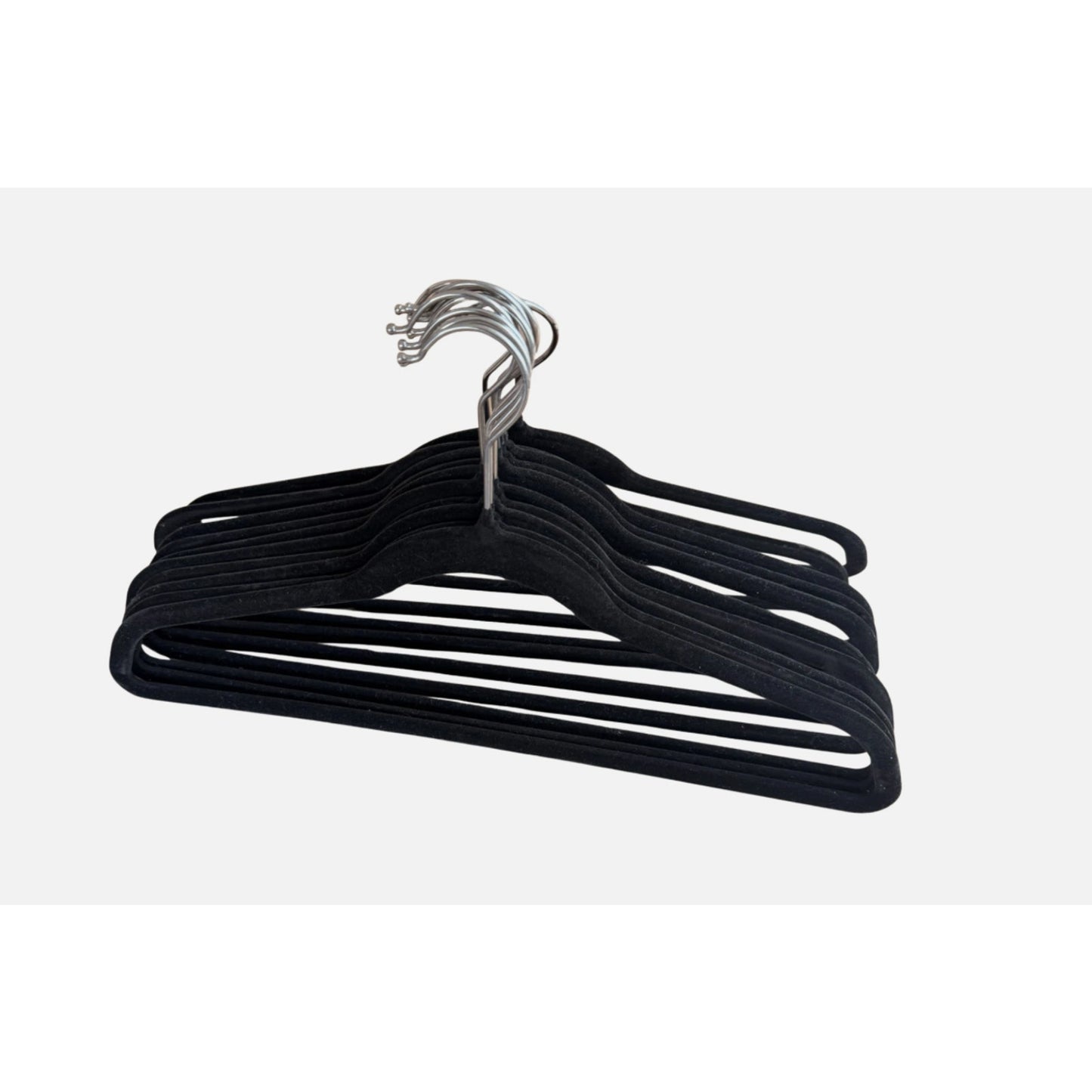 Flocked Hangers Space Saving Non Slip Hangers 50 Pack Black