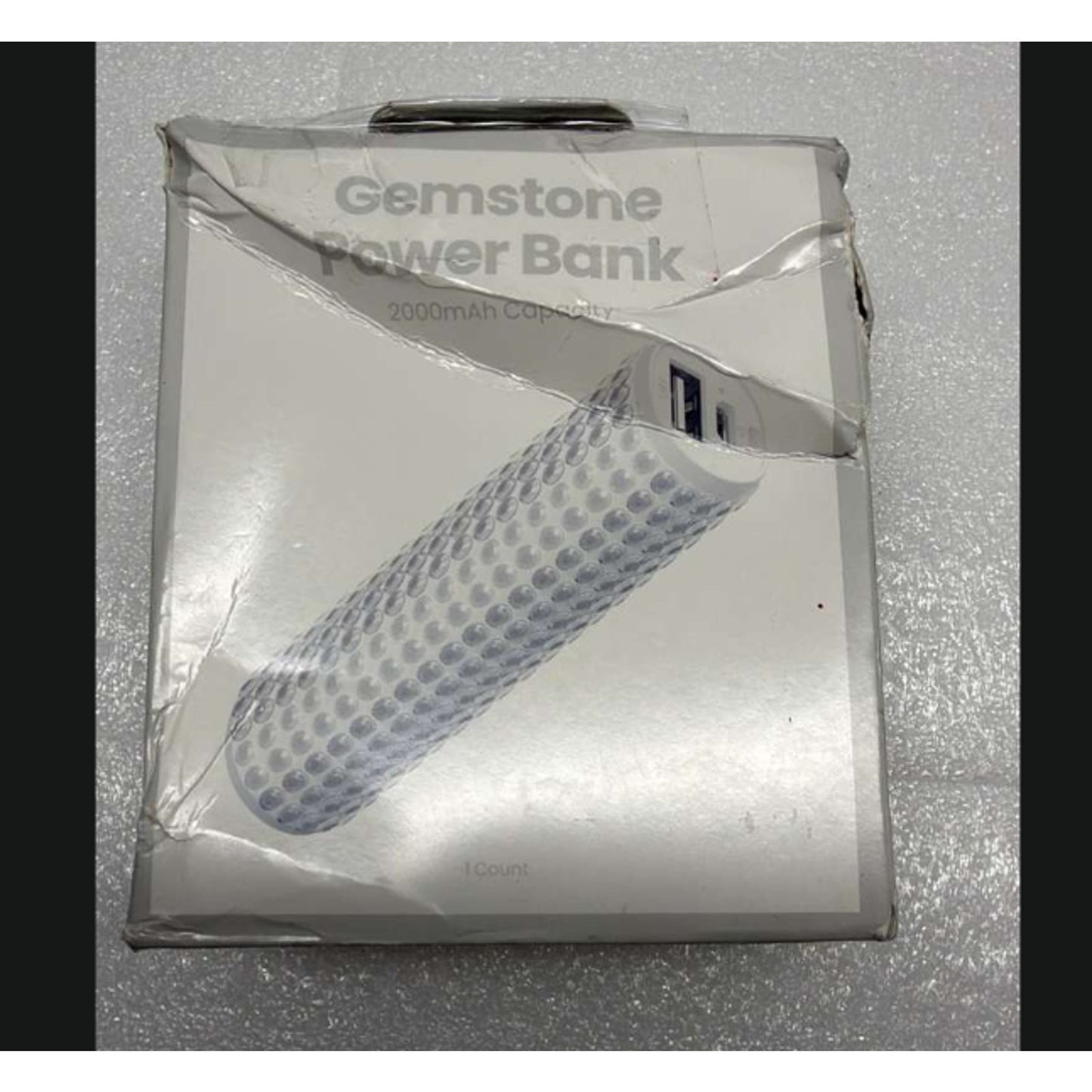 gemstone power bank 2000mah capacity rechargeable smartphone white, 810186491130