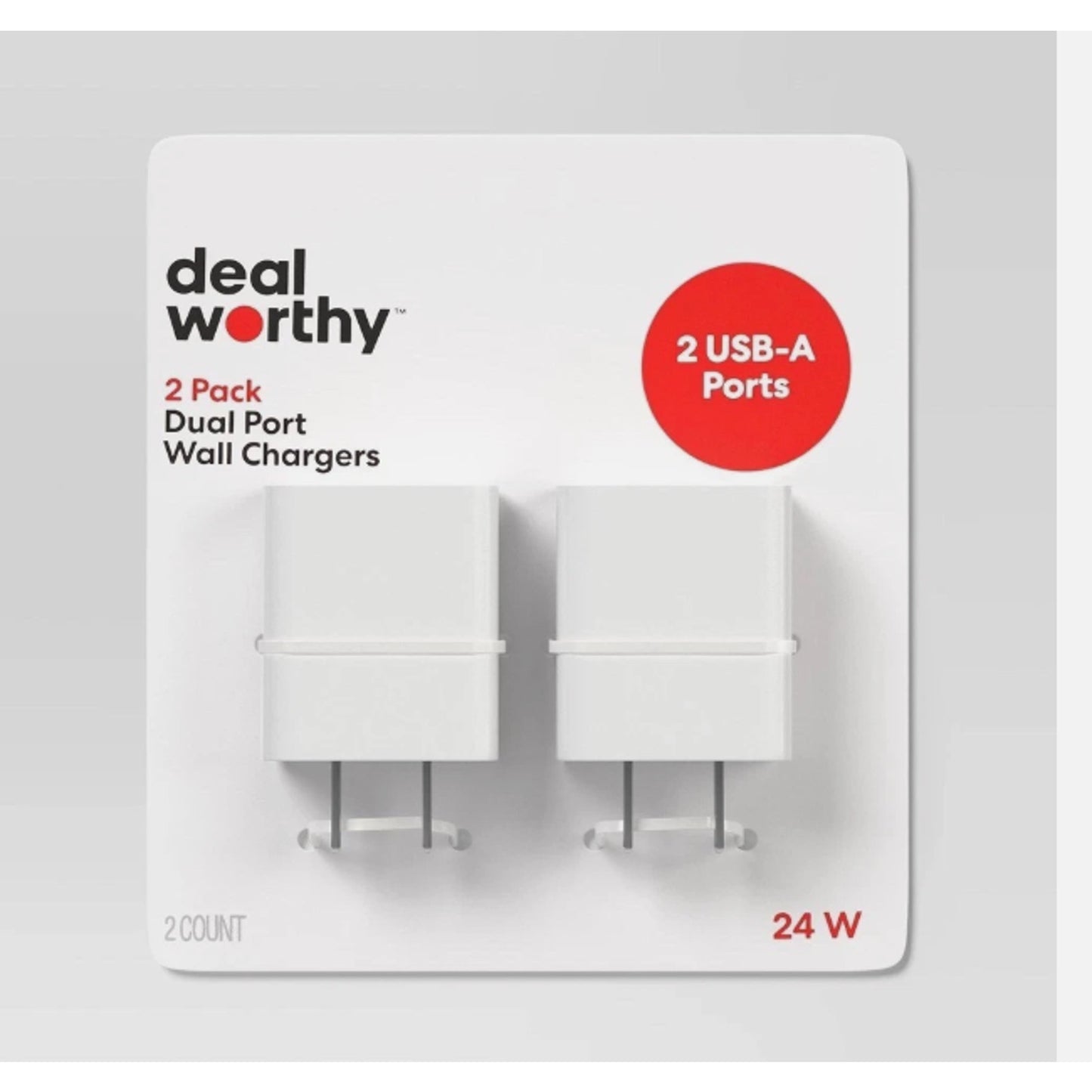 Dual Port USB-A Home Charger 2pk