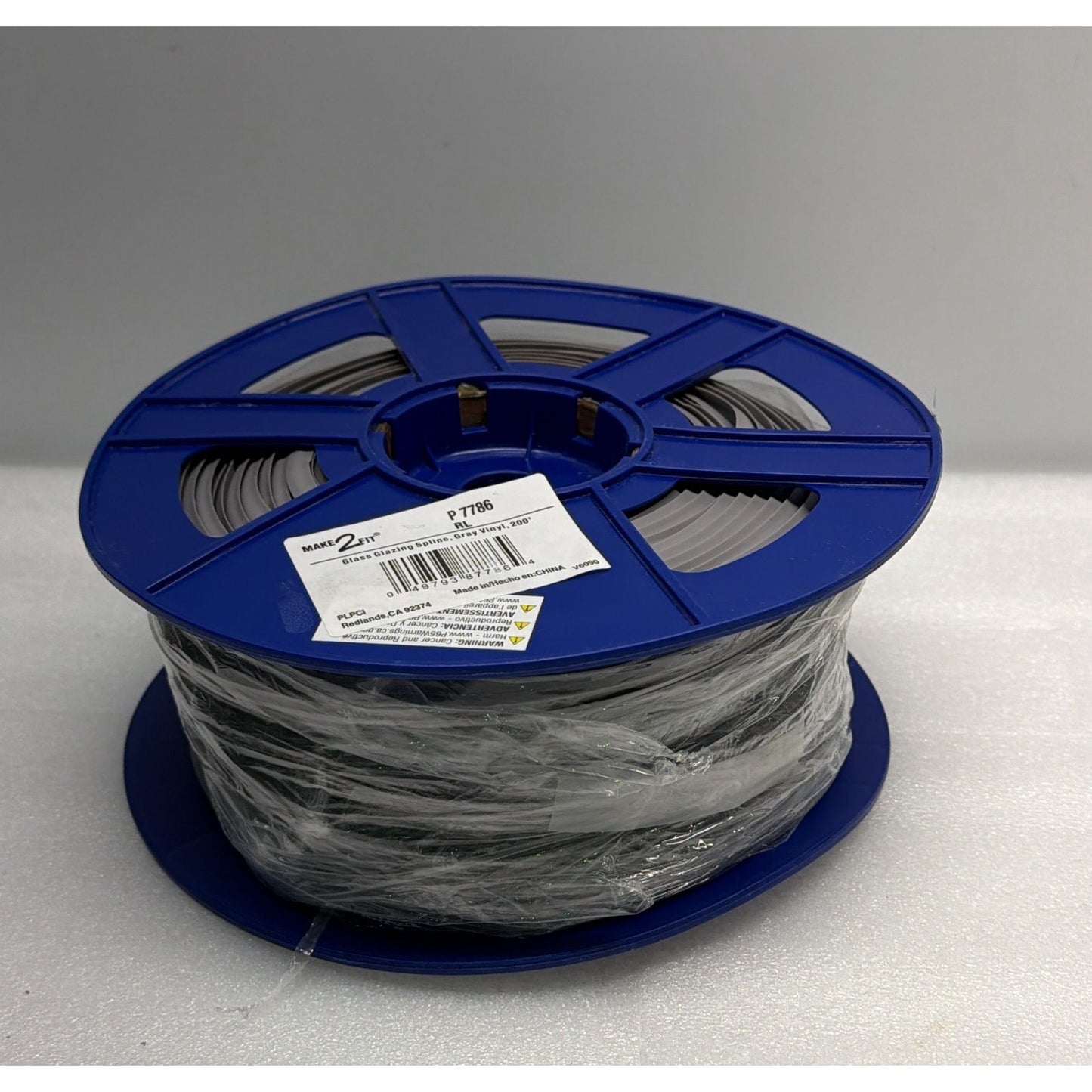 Prime-Line P 7786 GLASS Glazing SPLINE, Gray Vinyl, 200feet