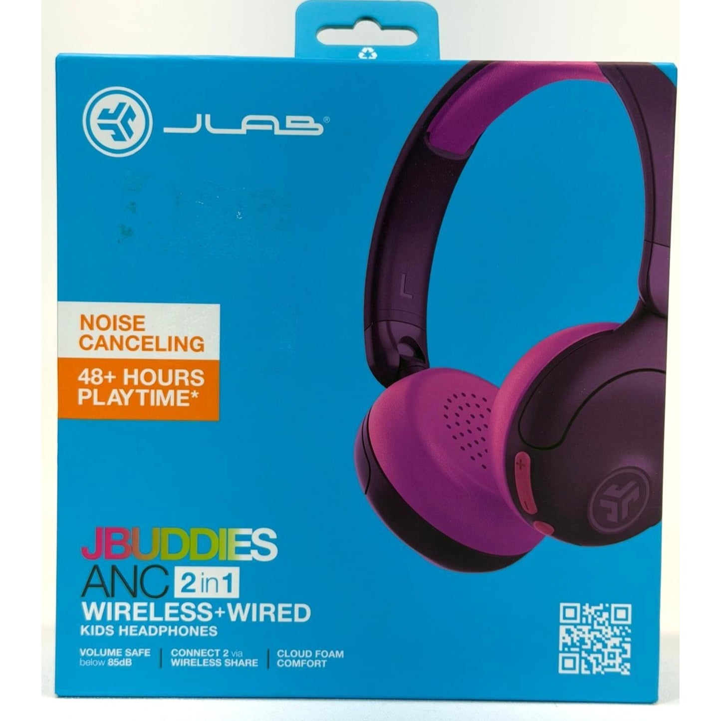 JLab JBuddies Bluetooth Wireless ANC Kids' Headphones - Purple/Pink