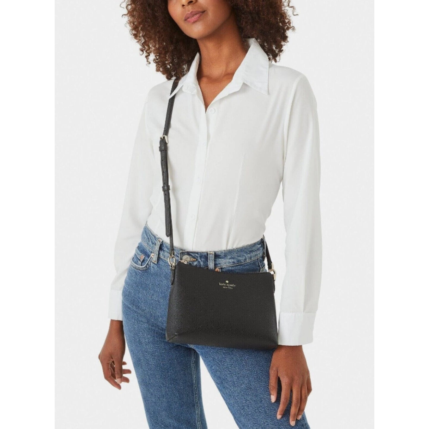 Kate Spade Bailey Crossbody Black Textured Leather K4651 NWT