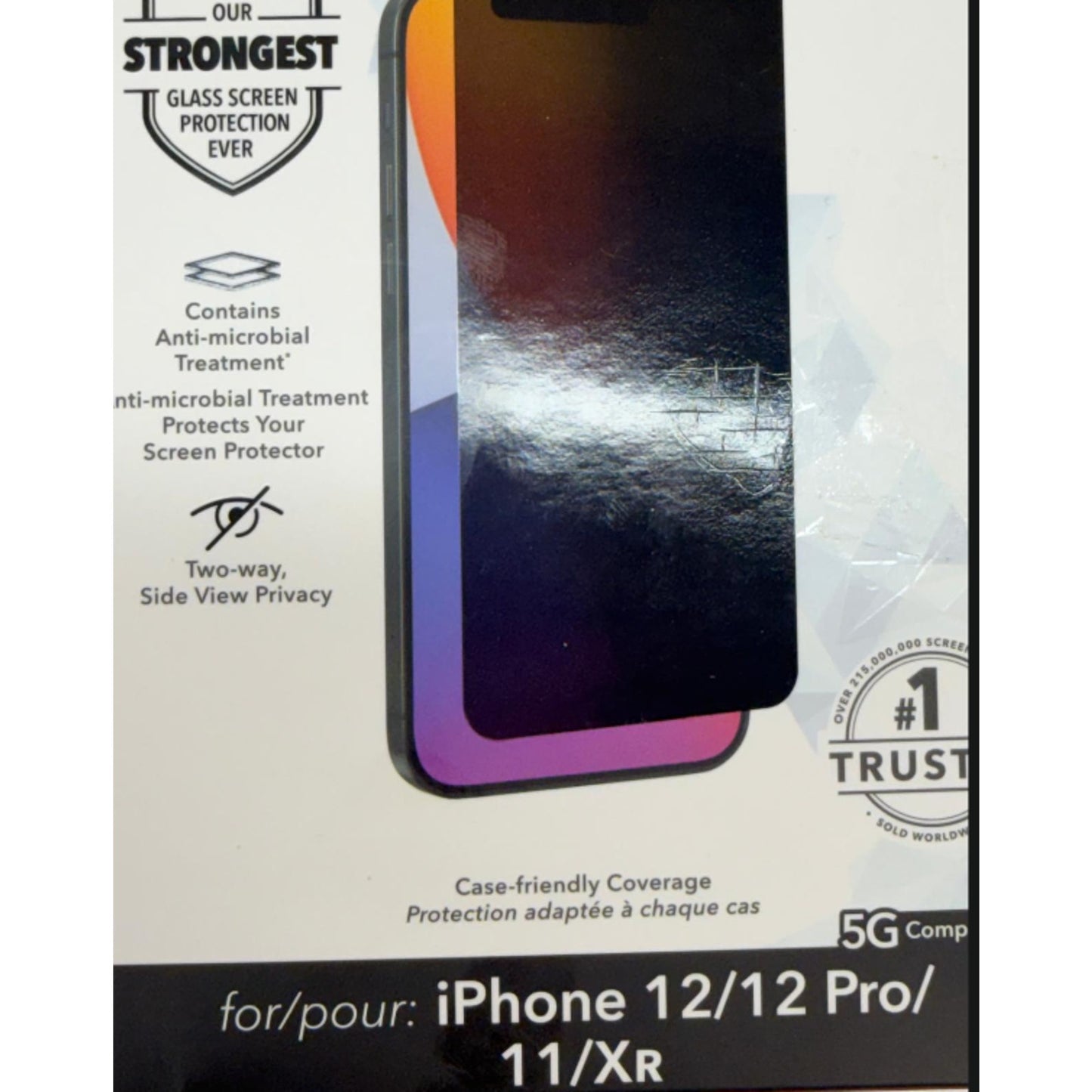ZAGG InvisibleShield Glass Elite Privacy Screen Protector iPhone 12 Pro 12 11 XR