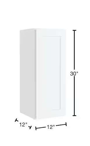 Courtland 12 in. W x 12 in. D x 30 in. H Assembled Shaker Wall Kitchen Cabinet in Polar White