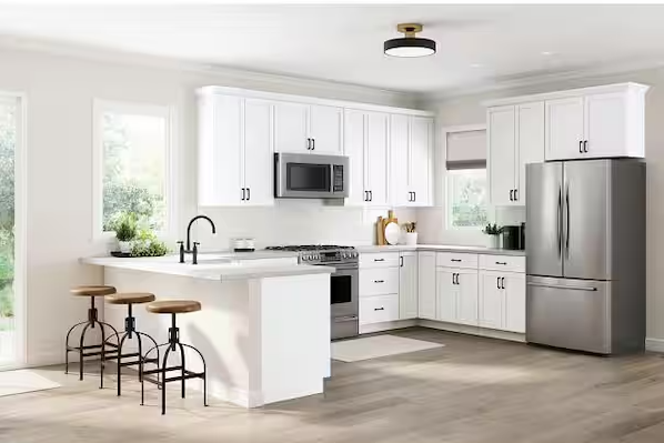 Courtland 24 in. W x 12 in. D x 30 in. H Assembled Shaker Wall Kitchen Cabinet in Polar White