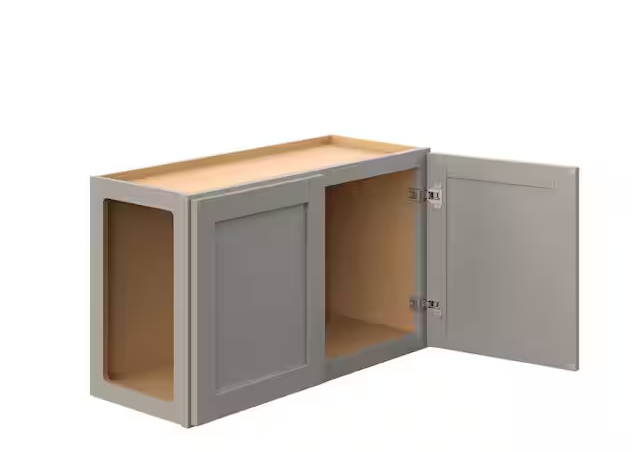 Courtland 30 in. W x 12 in. D x 18 in. H Assembled Shaker Wall Bridge Kitchen Cabinet in Sterling Gray