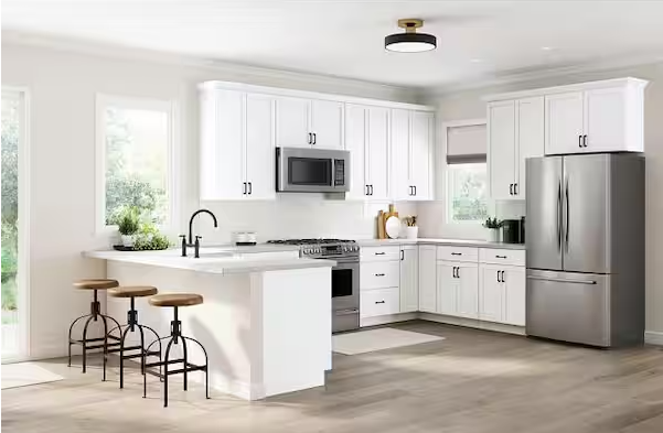 Courtland 30 in. W x 12 in. D x 30 in. H Assembled Shaker Wall Kitchen Cabinet in Polar White