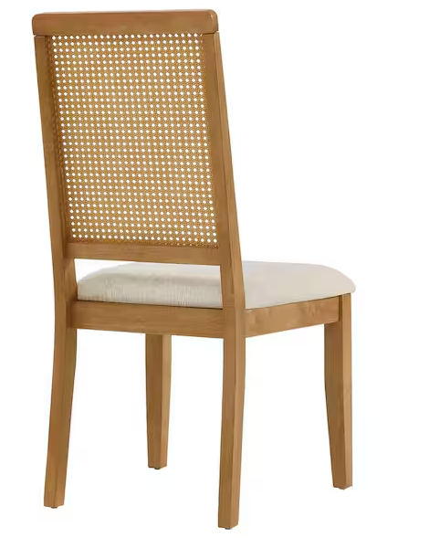 Arlo Faux Rattan and Wood Dining Side Chairs - (Set of 2) in Natural Natural Heathered Weave Light Beige
