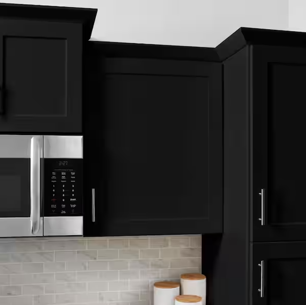 Avondale 24 in. W x 12 in. D x 30 in. H Ready to Assemble Plywood Shaker Wall Kitchen Cabinet in Raven Black