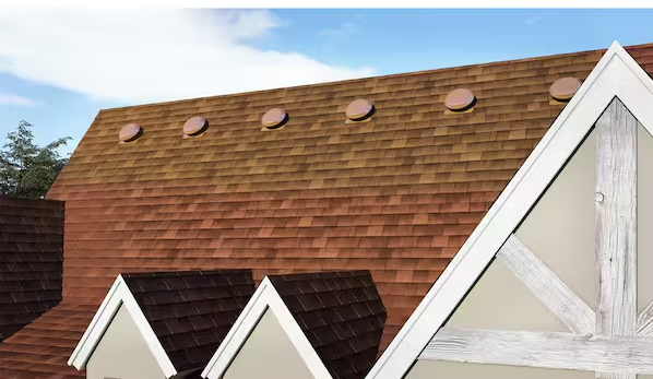 144 sq. in. NFA Galvanized Round-Top Roof Louver Static Vent in Brown (1 per Carton)