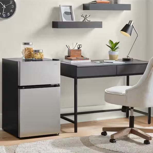 3.1 cu. ft. 2-Door Mini Refrigerator in Stainless Steel with Freezer, ENERGY STAR