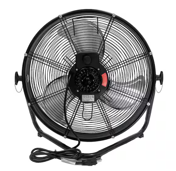 20 in. 3-Speed High Velocity Shroud Floor Fan
