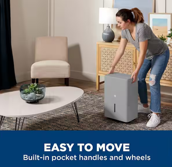50-Pints for Wet Rooms Up To 4500 sq. ft. Residential Dehumidifier with Bucket in Gray Wi-Fi, ENERGY STAR