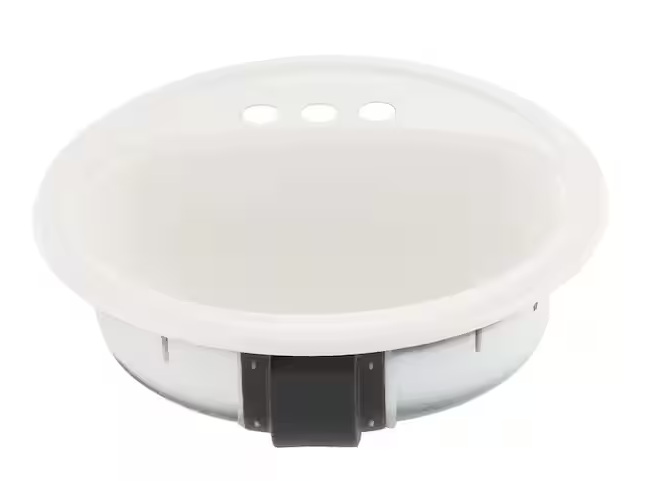 Laurel Round Drop-In Bathroom Sink in White