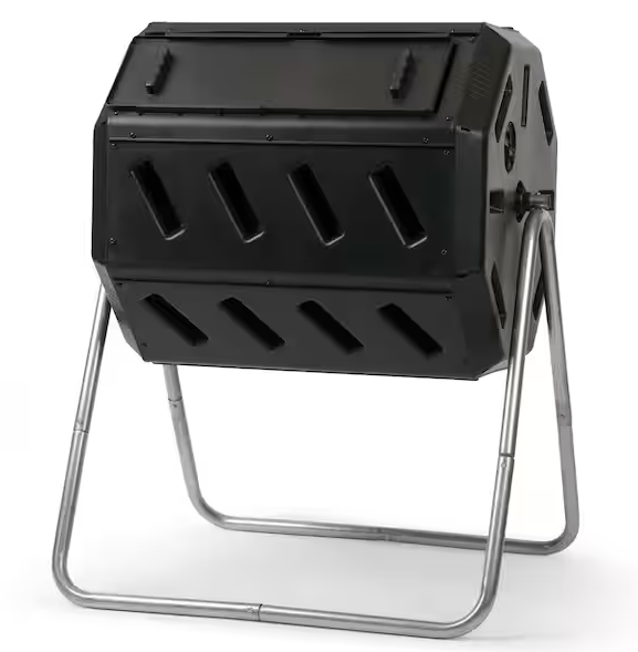 Tumbling Composter with Two Chambers for Efficient Batch Composting