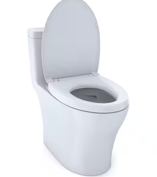 Aquia IV 12 in. Rough In One-Piece 0.8/1.28 GPF Dual Flush Elongated Toilet in Cotton White, SoftClose Seat Included