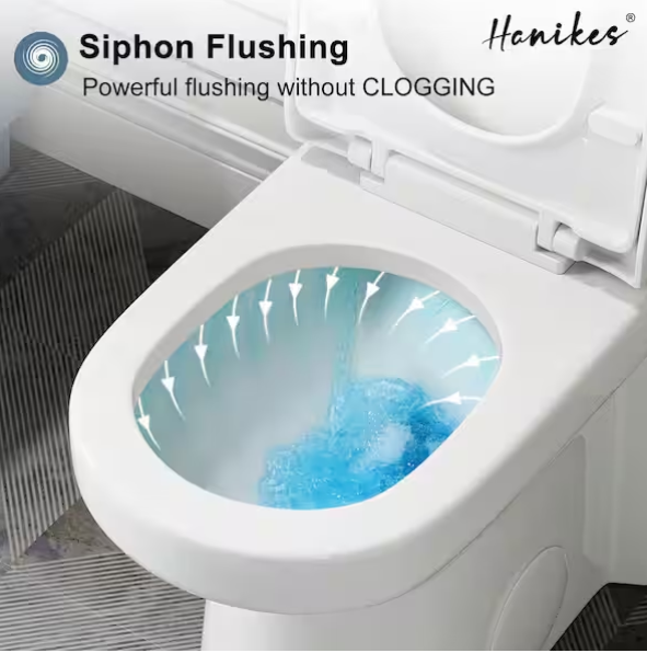 One-Piece 1.1/1.6 GPF Dual Flush Round Toilet in White Soft Close Seat Included